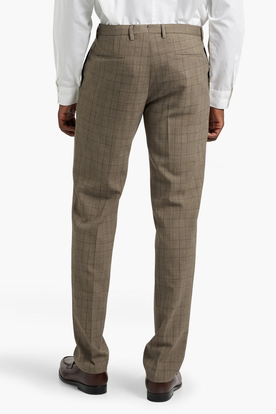 Boglioli Double-breasted Prince Of Wales Checked Wool-blend Suit In Brown