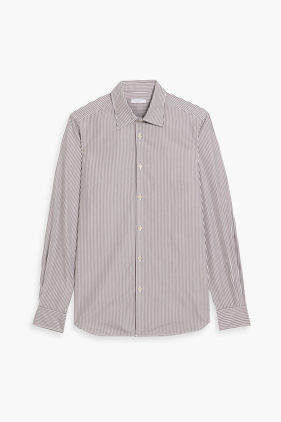 Boglioli Striped Cotton-blend Shirt In Light Brown