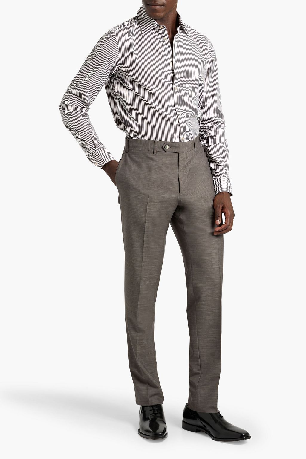 BOGLIOLI Striped cotton-poplin shirt