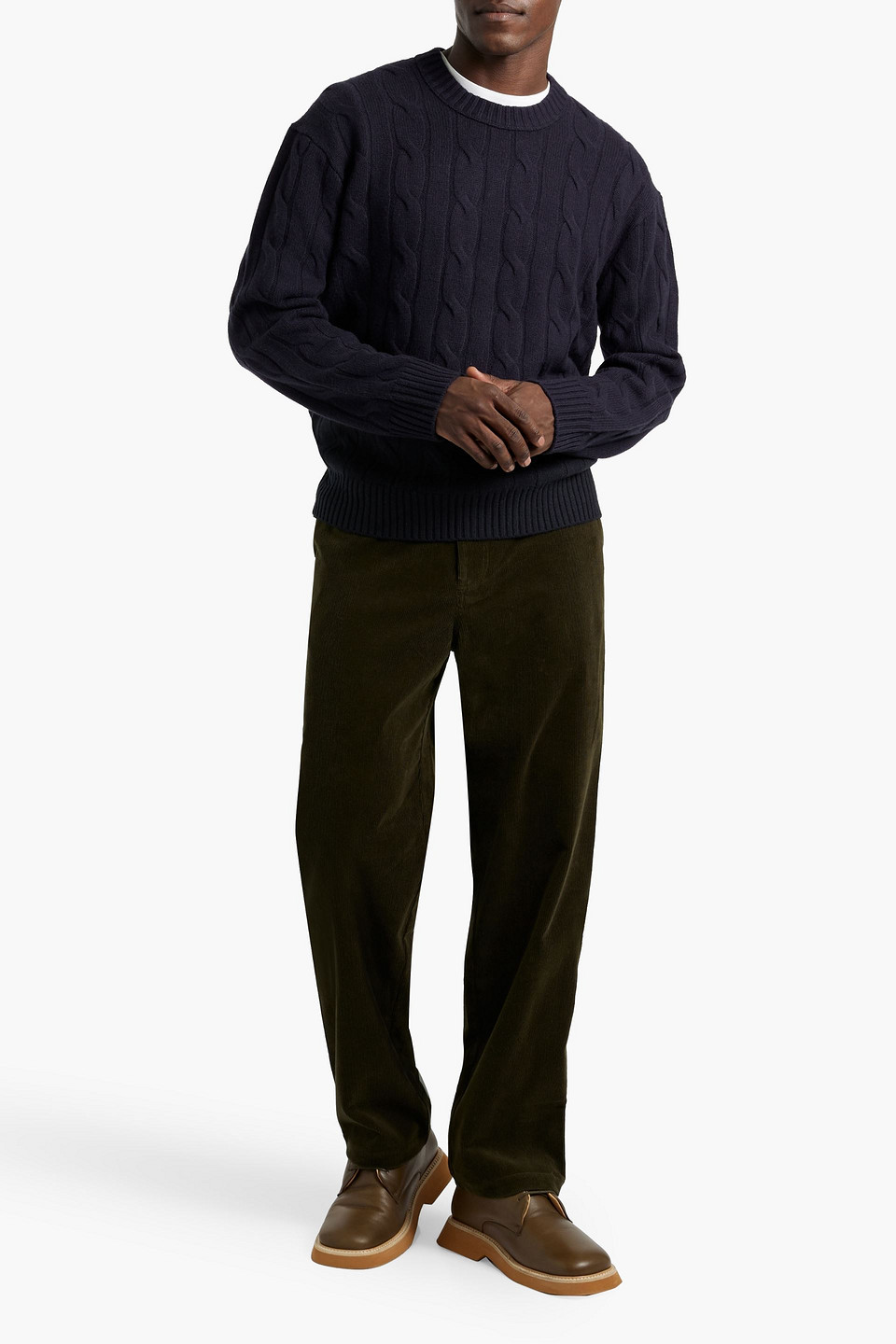 Frame Tapered Corduroy Pants In Green