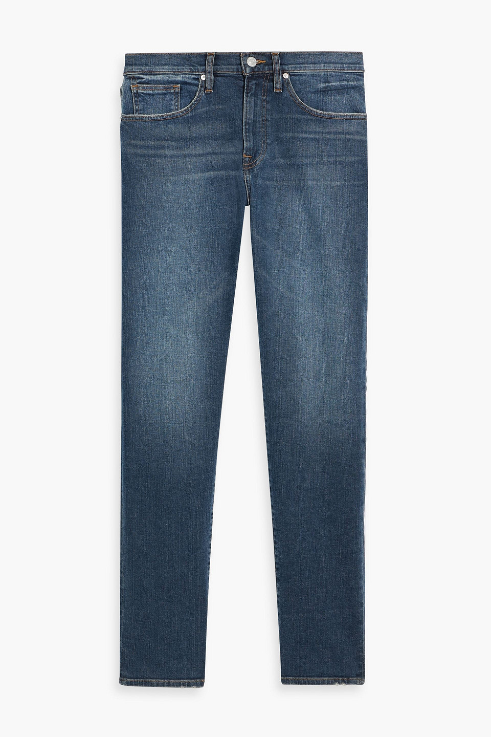 Frame L'homme Athletic Slim-fit Denim Jeans In Dark Denim