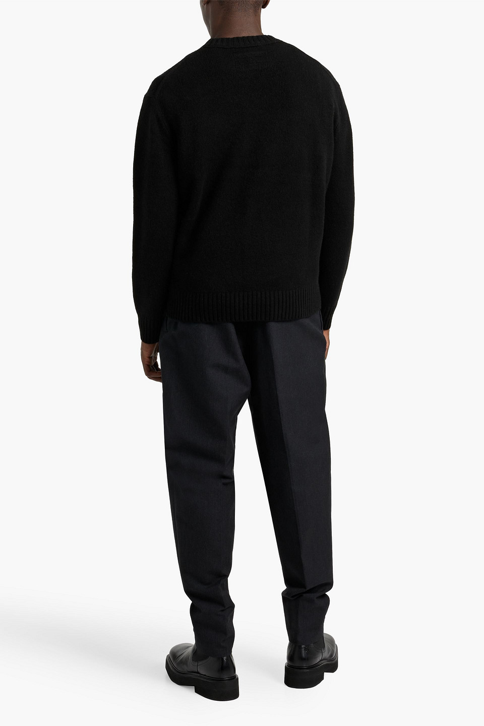 Frame Embroidered Cashmere Sweater In Black
