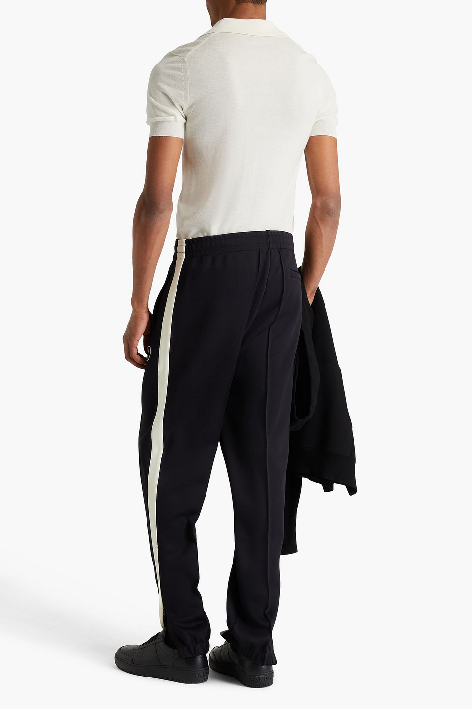 DUNHILL STRIPED JERSEY TRACK PANTS