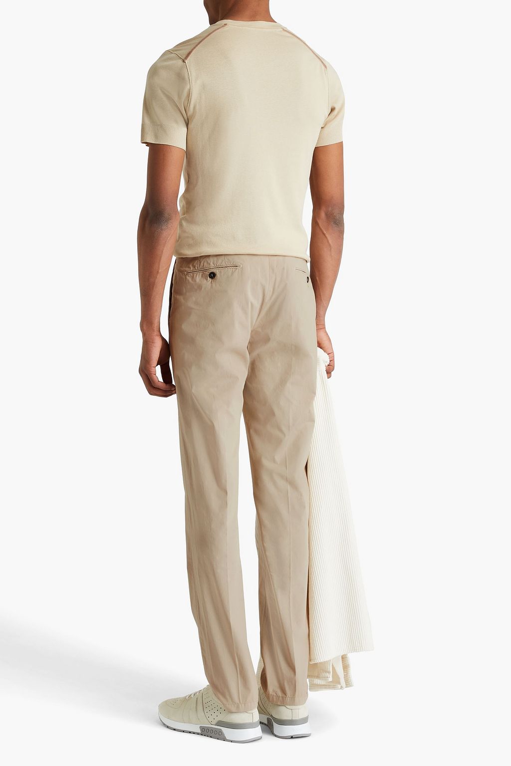 DUNHILL Tapered cotton-blend poplin chinos