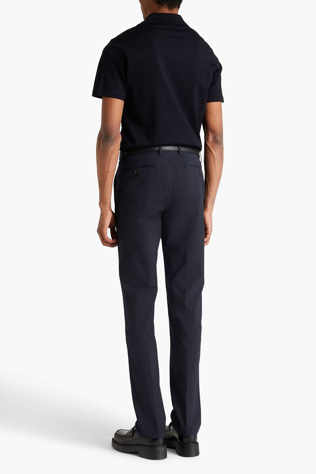 DUNHILL Tapered cotton-blend poplin chinos