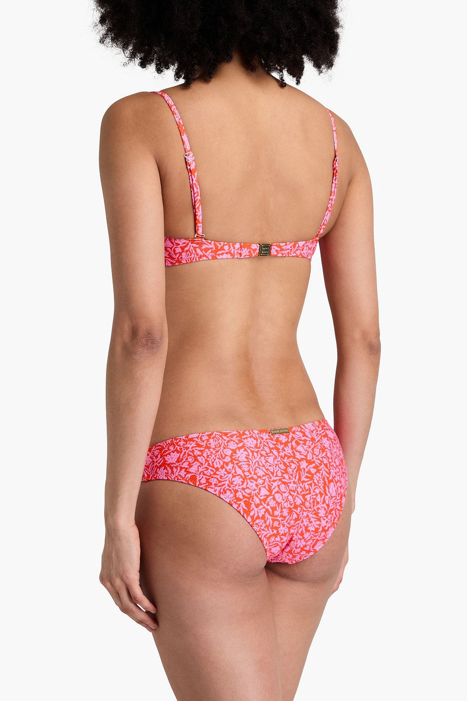  Heidi Klein - Gerafftes Bandeau-bikini-oberteil Aus Stretch-piqué Mit Bügel Und Floralem Print - Orange - L 