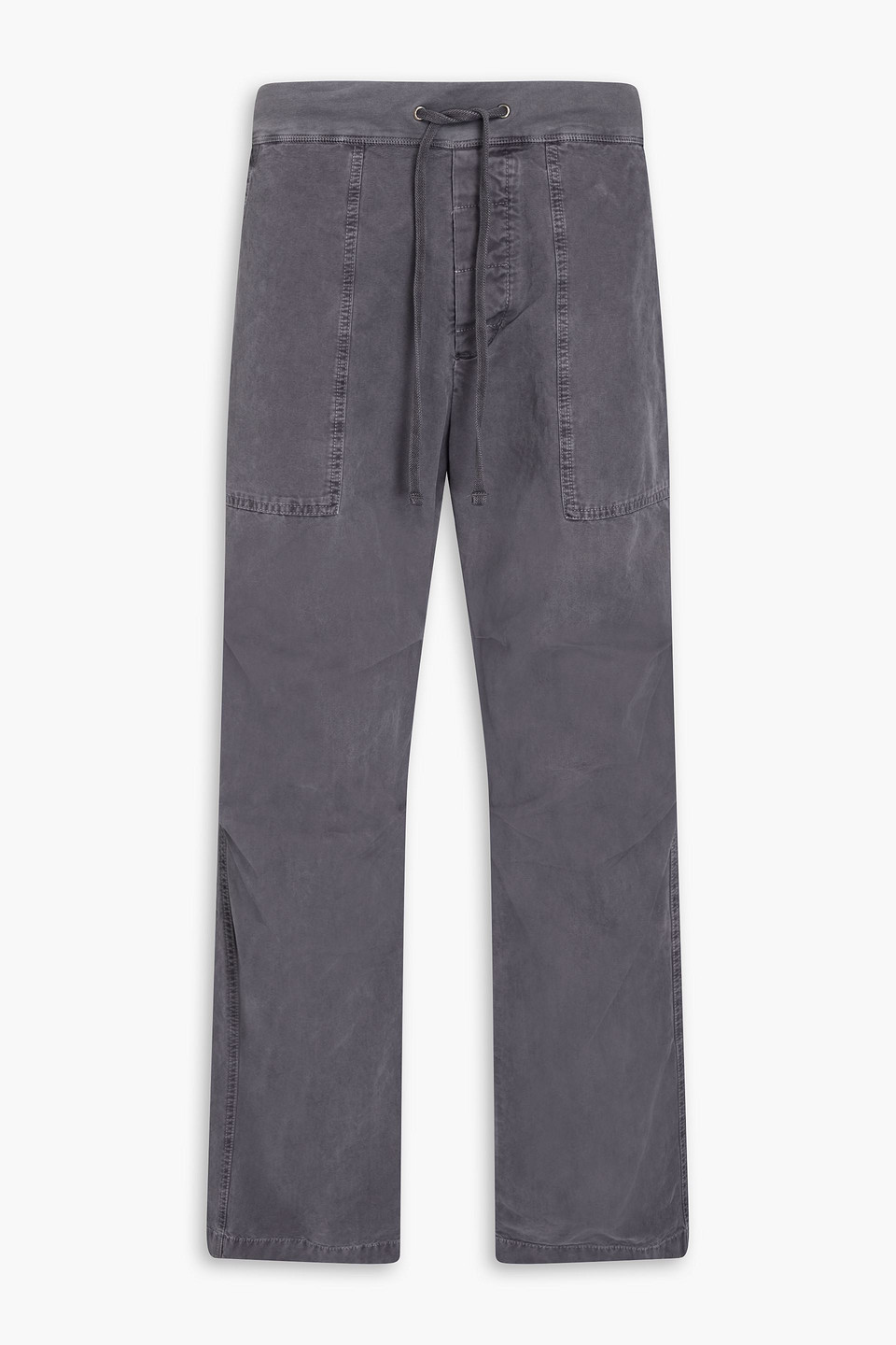 James Perse Cotton-canvas Drawstring Trousers In Anthracite