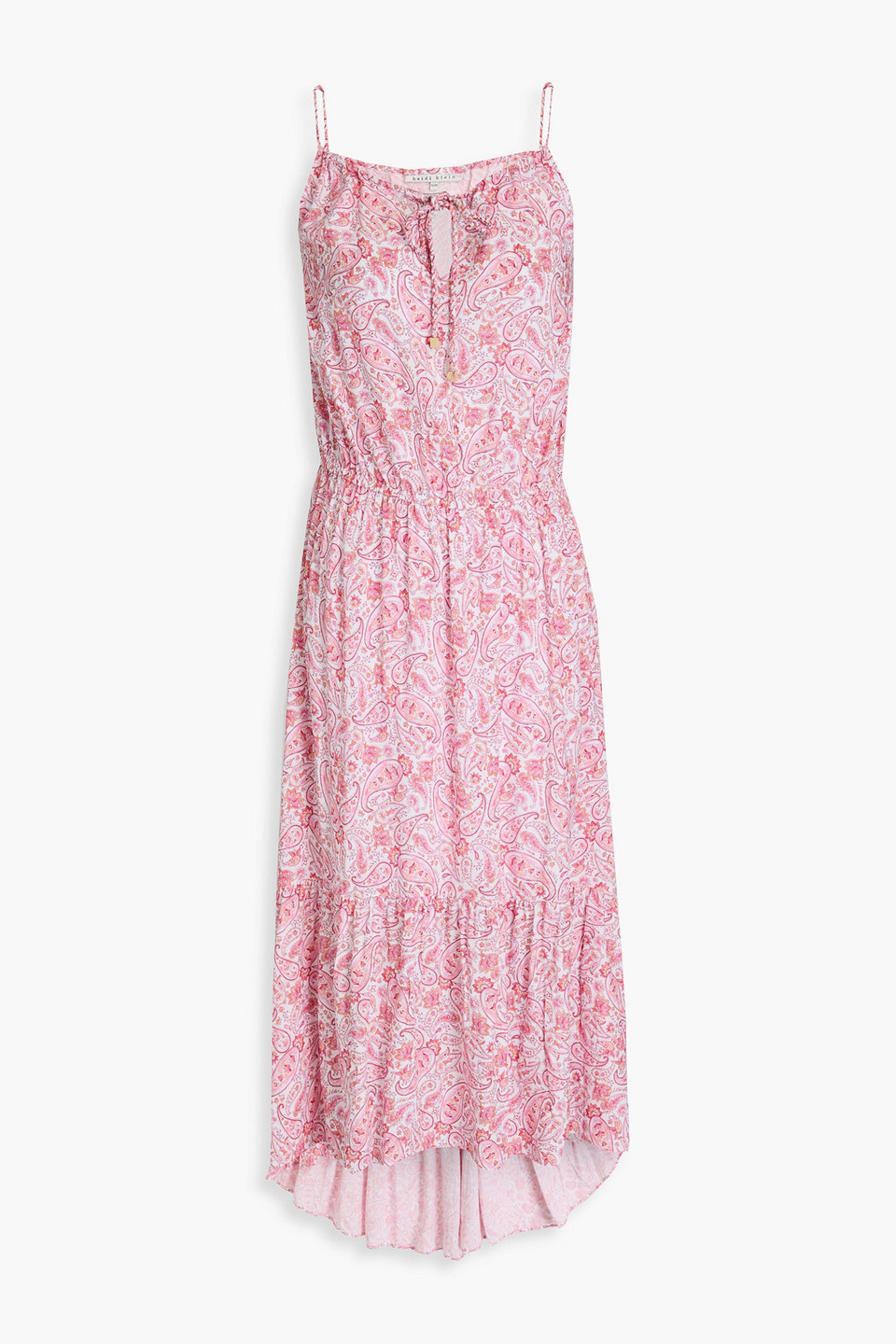 Heidi Klein Paisley-print Woven Midi Dress In Baby Pink
