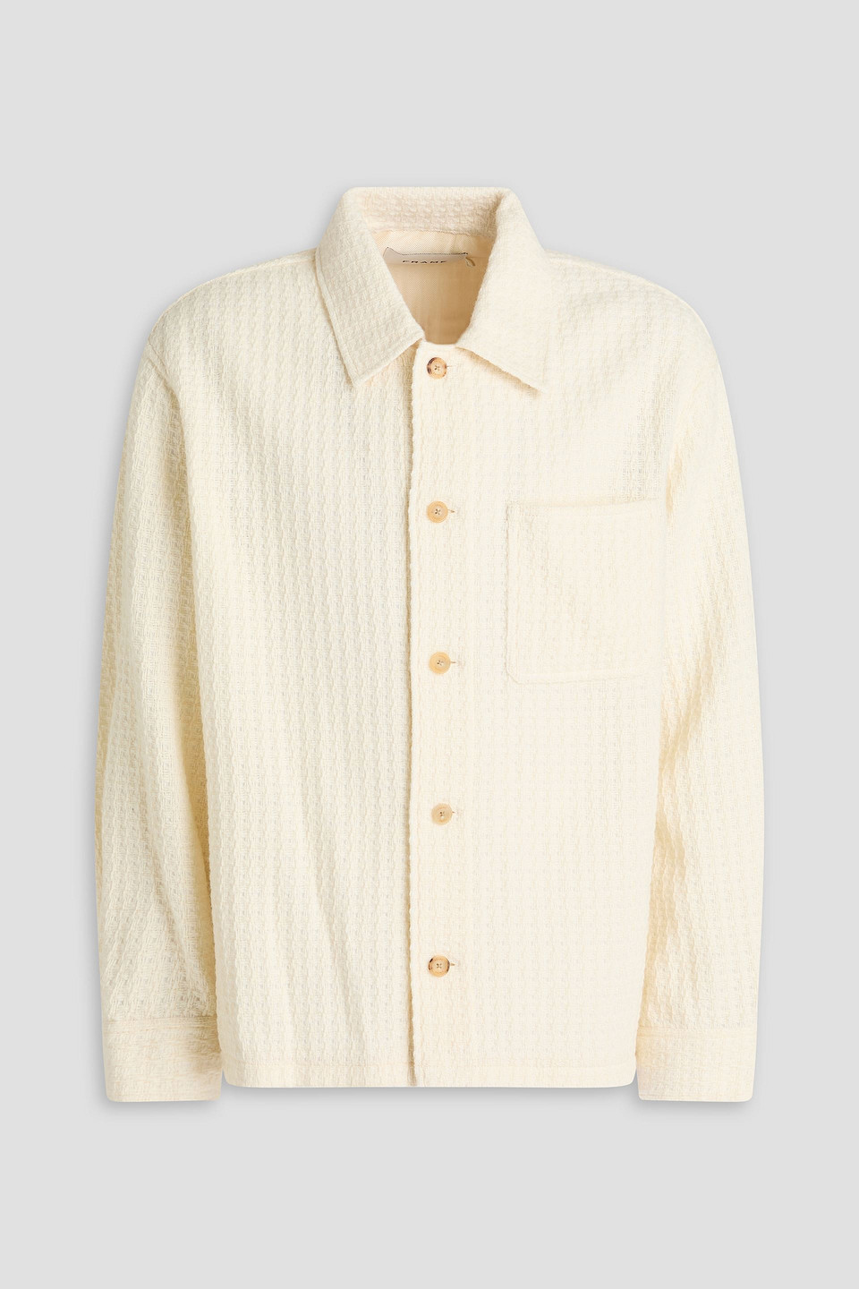 Frame Wool-blend Tweed Overshirt In Neutral