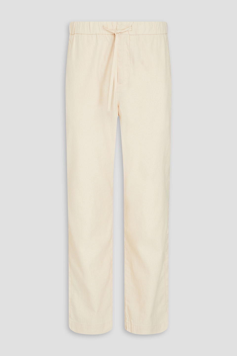 Oscar herringbone linen and cotton-blend drawstring pants