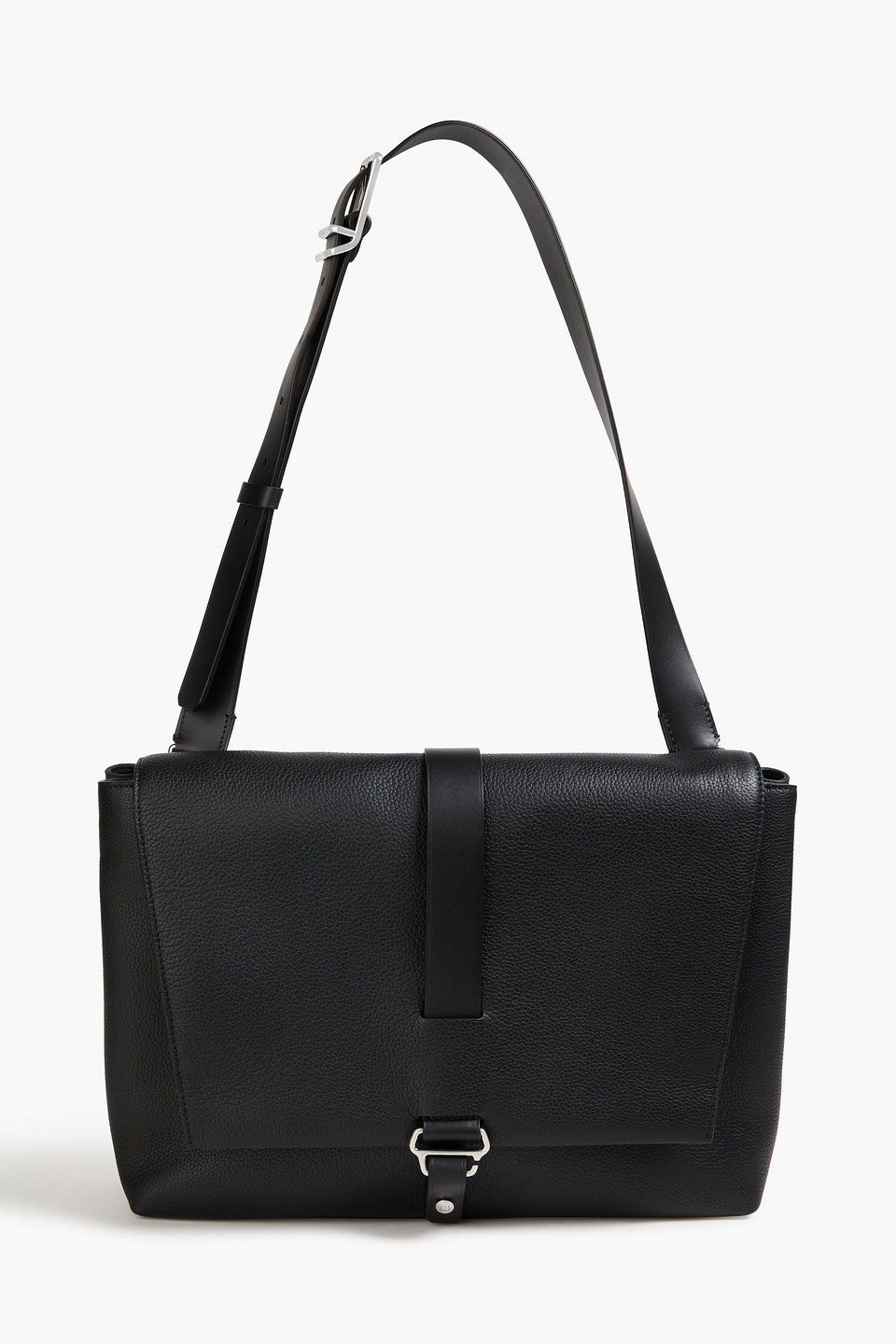Dunhill 1893 Harness Pebbled-leather Messenger Bag In Black