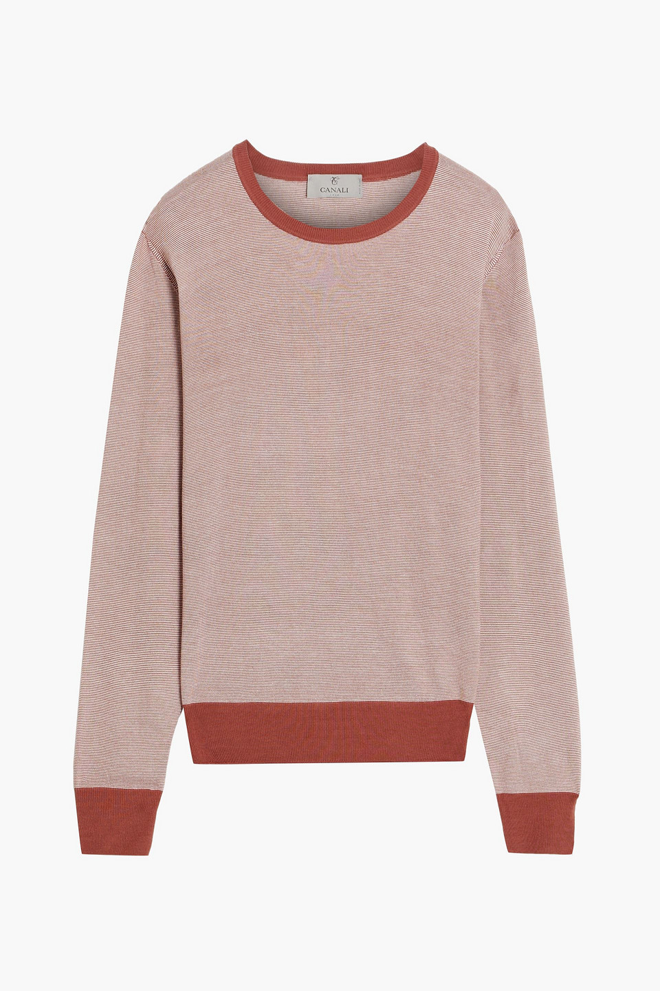 Canali Jacquard-knit Sweater In Brick