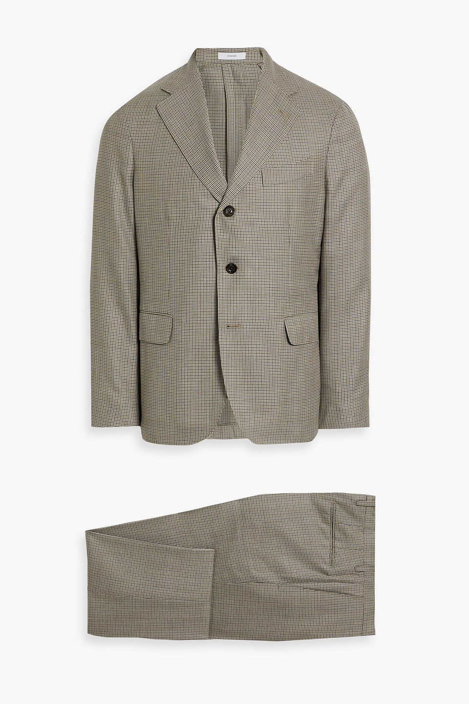 Boglioli Houndstooth Wool And Silk-blend Suit In Brown