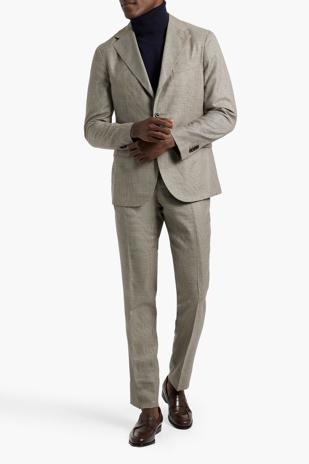BOGLIOLI Houndstooth wool and silk-blend suit