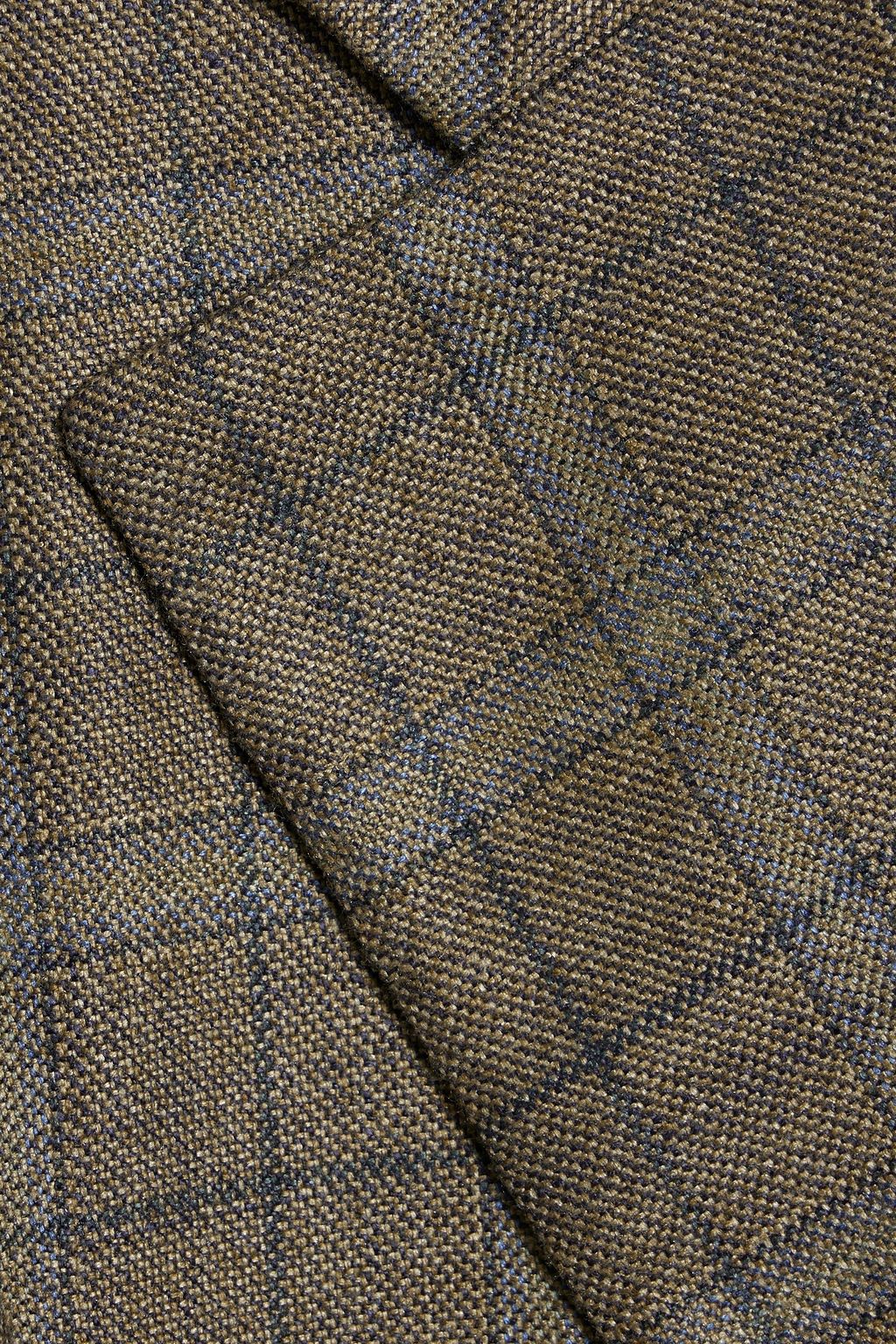CANALI Prince of Wales checked silk and cashmere-blend blazer
