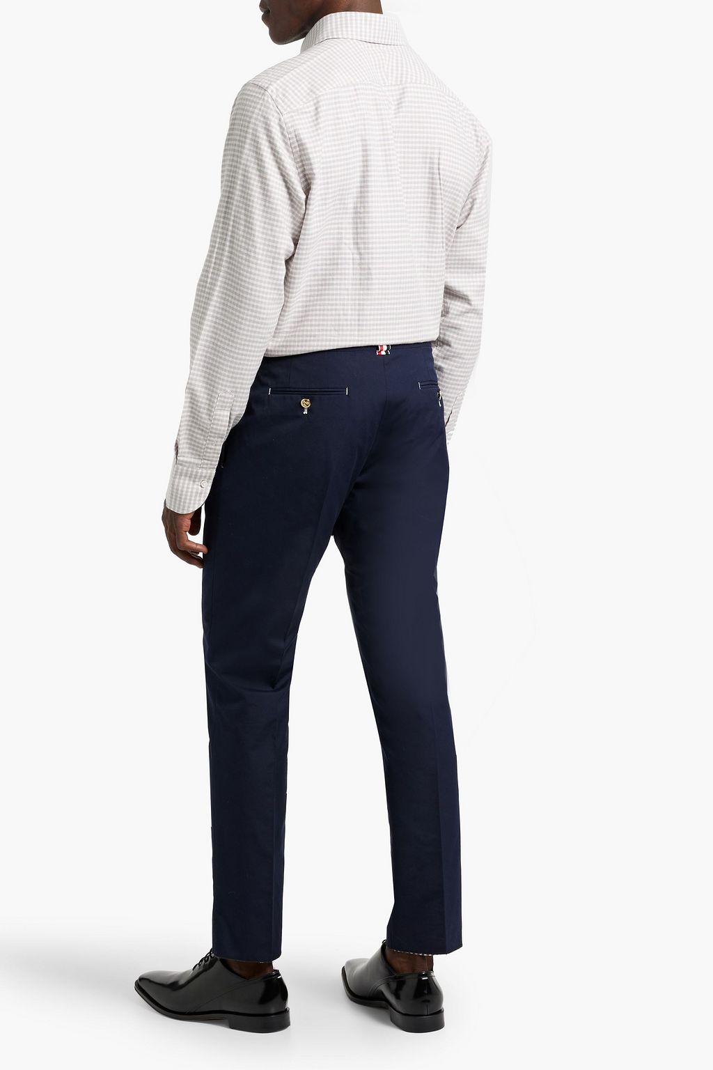 CANALI Gingham cotton and cashmere-blend shirt