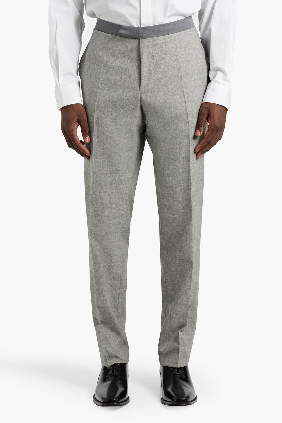 Canali Two-tone Wool Suit In Light Gray
