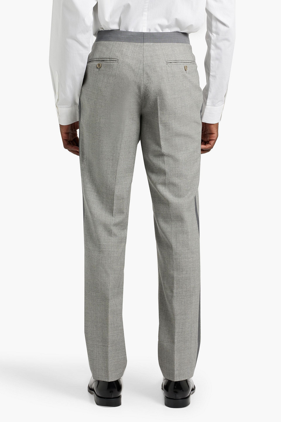 Canali Two-tone Wool Suit In Light Gray