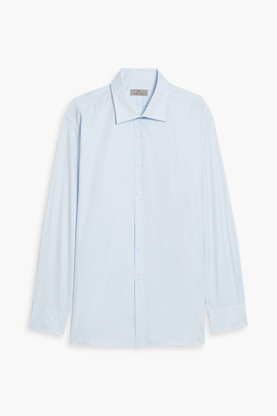 Canali Cotton-poplin Shirt In Blue