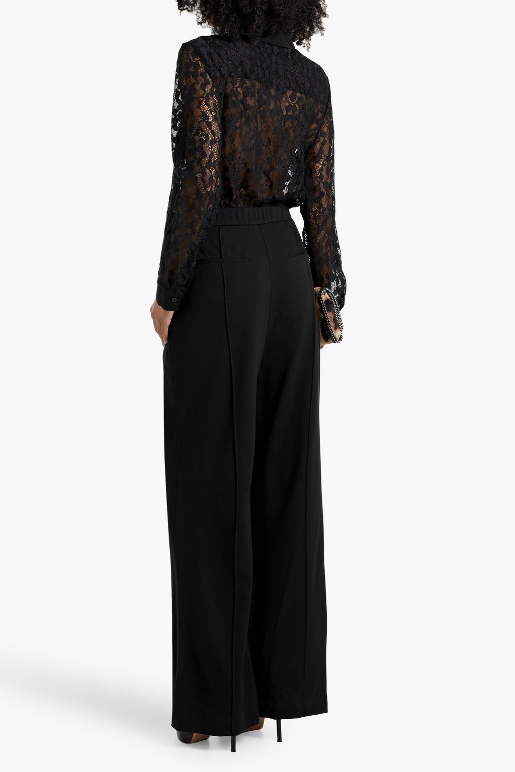 DIANE VON FURSTENBERG Maura crepe and lace wide-leg jumpsuit