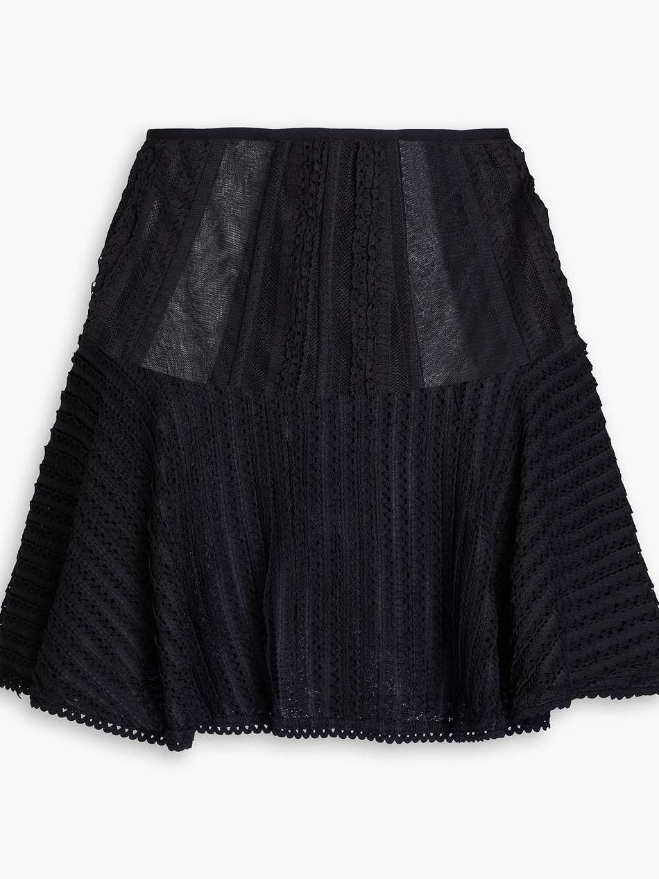hamaty tulle-trimmed lace mini skirt