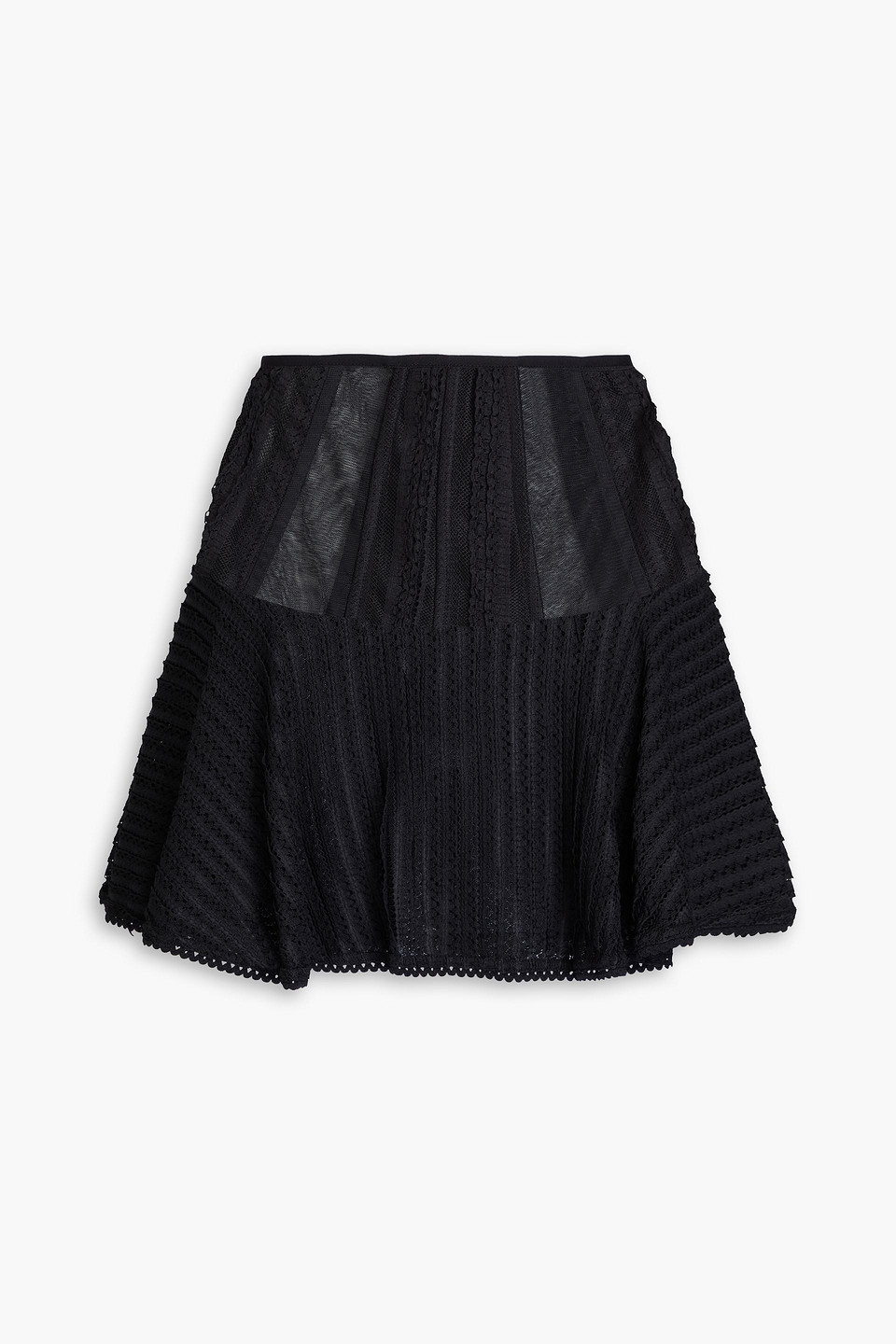 Charo Ruiz Hamaty Stretch-lace Mini Skirt In Black