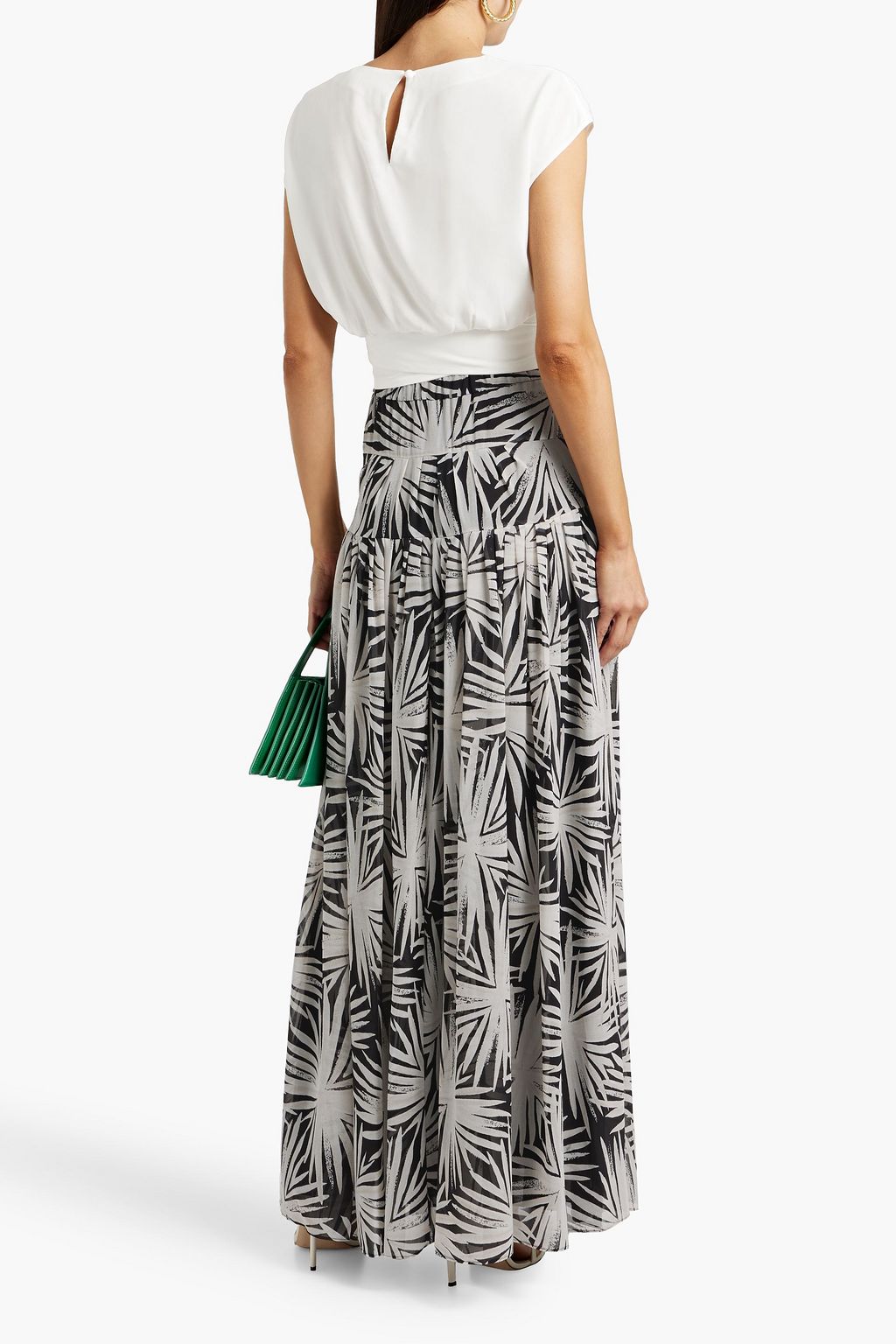 DIANE VON FURSTENBERG Amira gathered printed chiffon maxi skirt