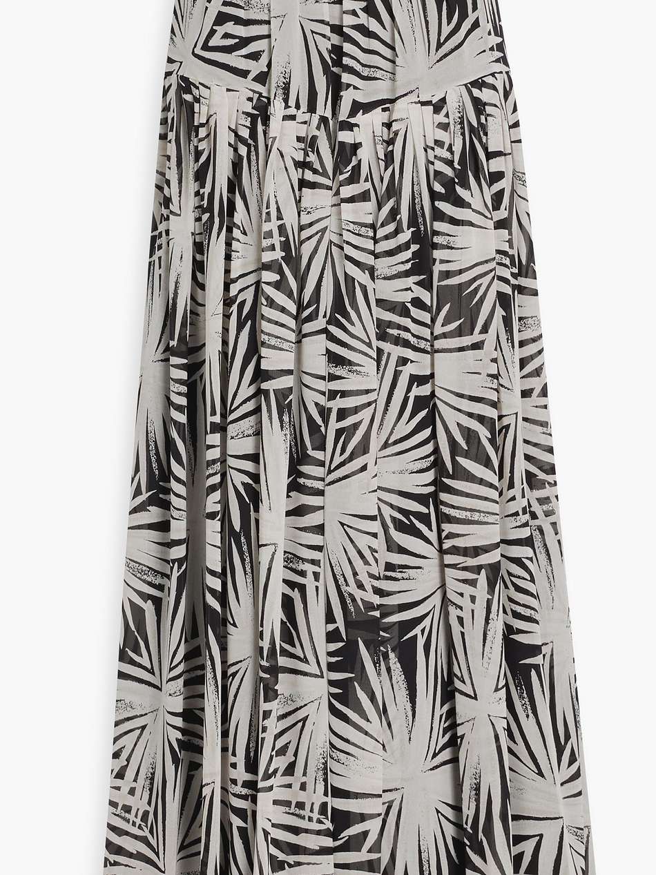 amira gathered printed chiffon maxi skirt