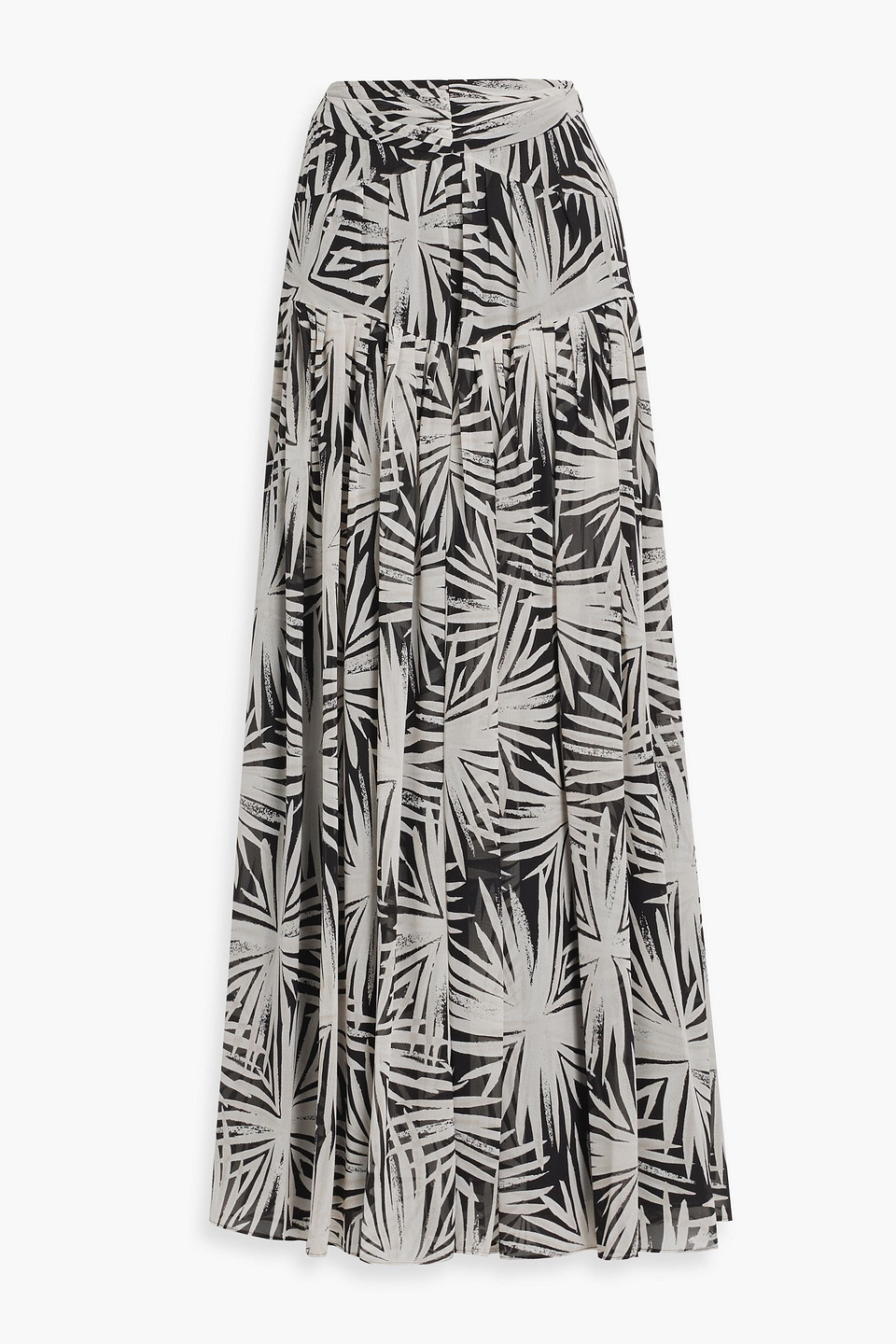 Diane Von Furstenberg Amira Gathered Printed Chiffon Maxi Skirt