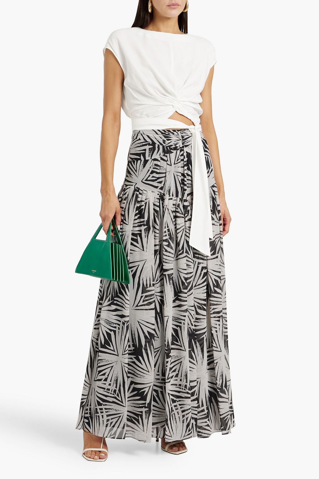 DIANE VON FURSTENBERG Amira gathered printed chiffon maxi skirt