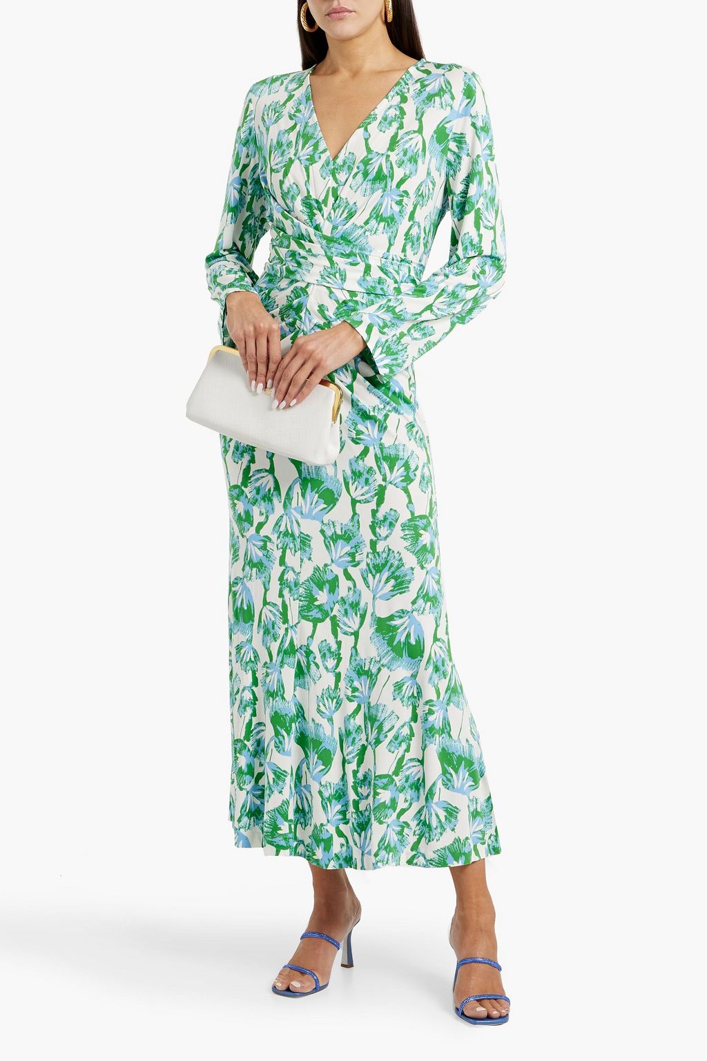 DIANE VON FURSTENBERG Timmy ruched floral-print jersey midi dress