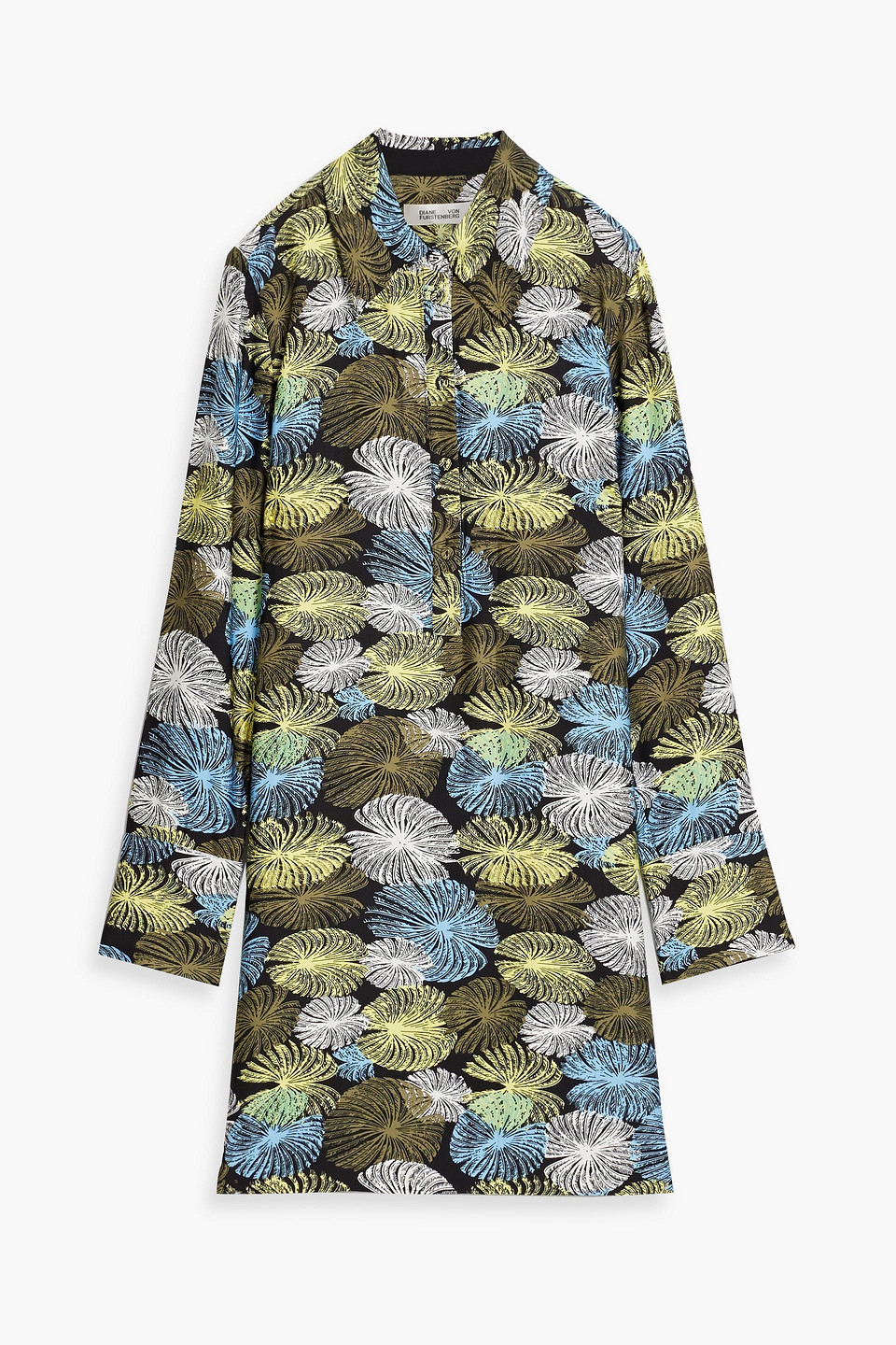 Tamina printed jersey mini shirt dress