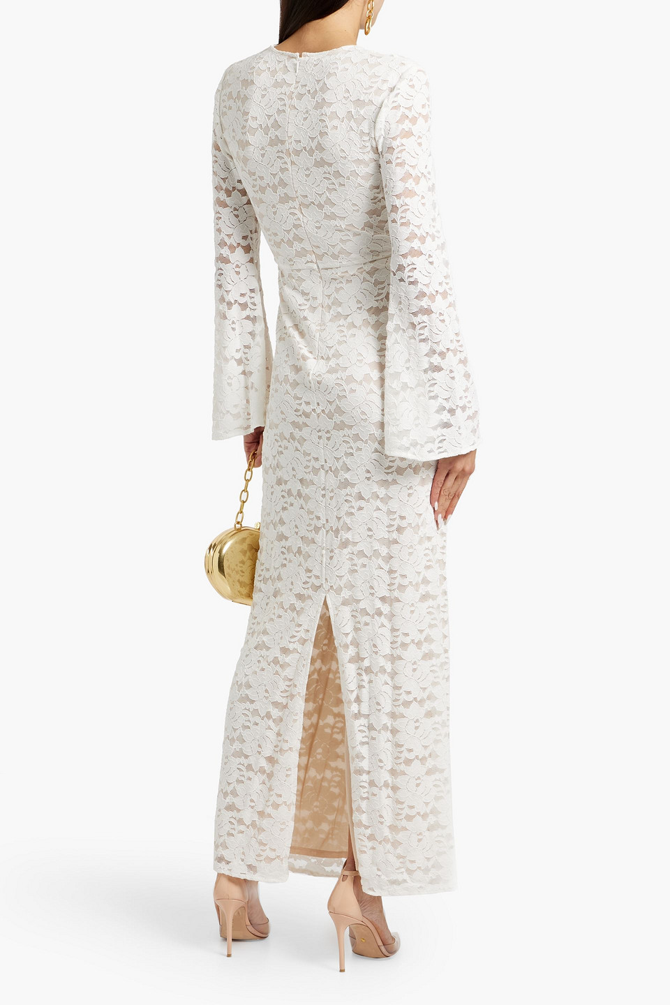 Diane Von Furstenberg Jobin Draped Corded Lace Maxi Dress