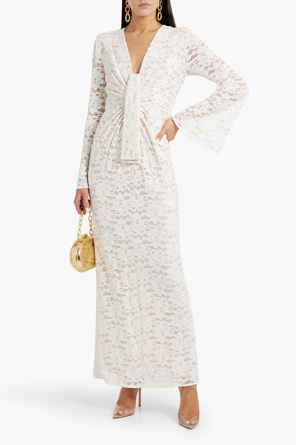 DIANE VON FURSTENBERG Jobin draped corded lace maxi dress