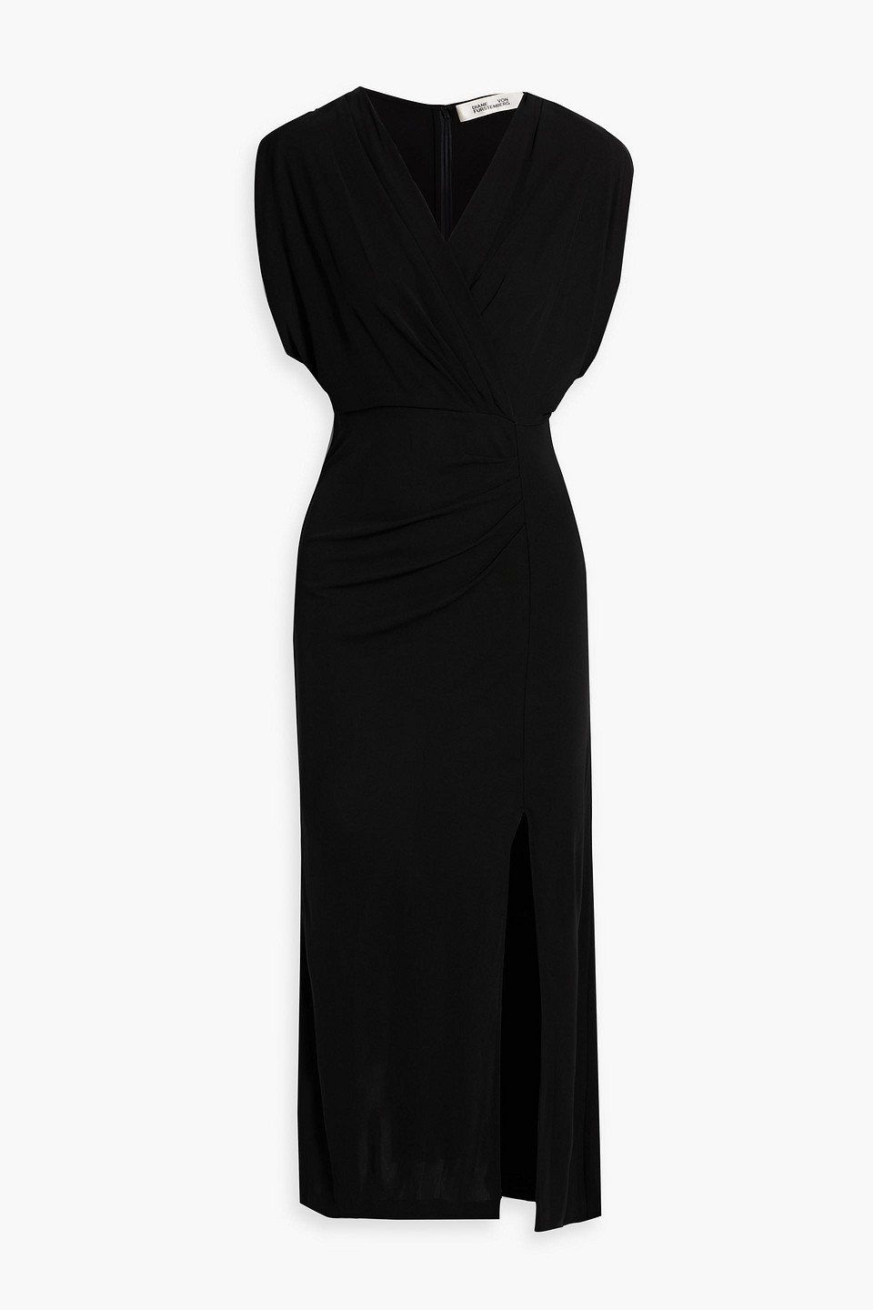 Williams wrap-effect jersey midi dress