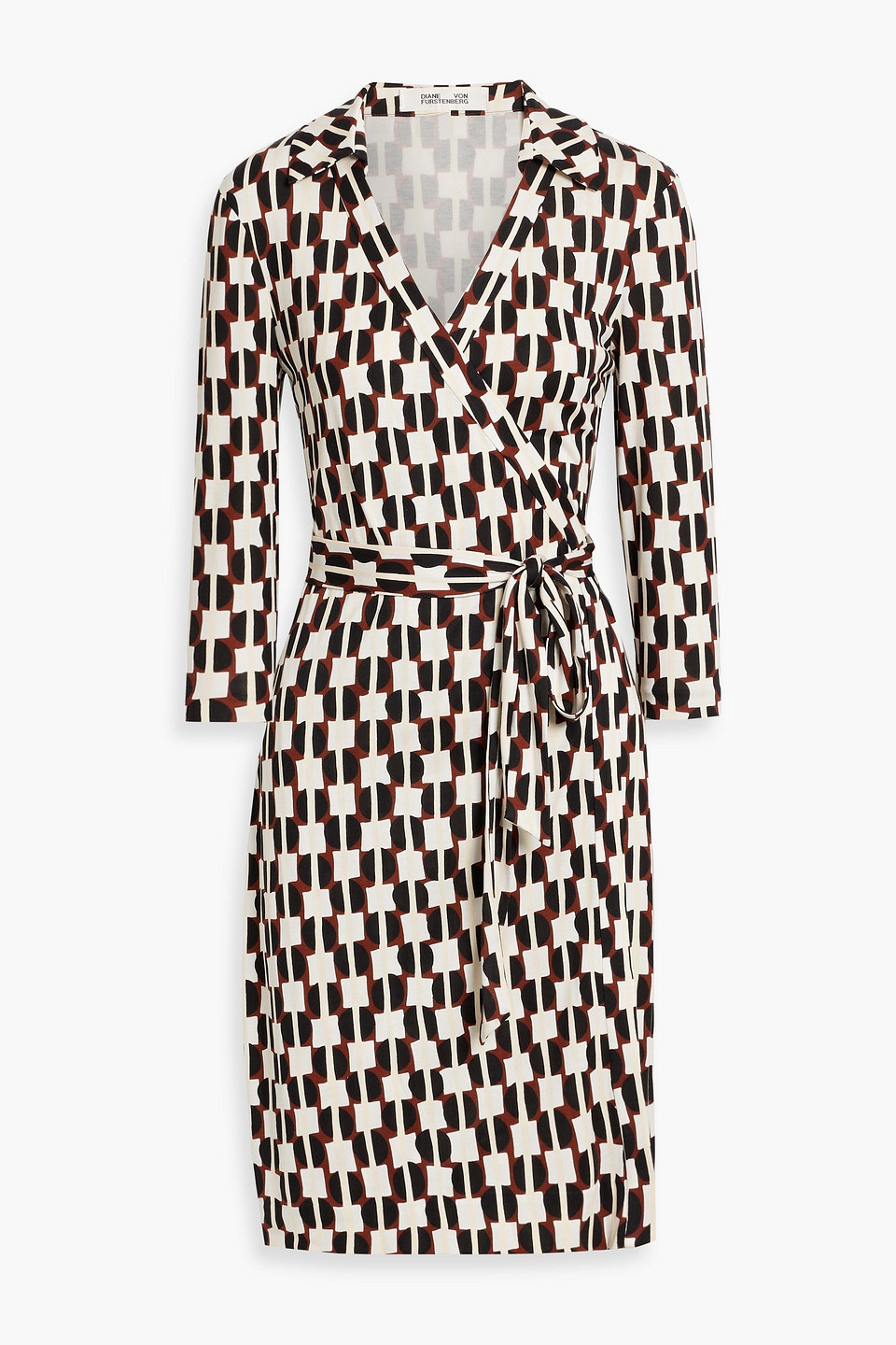 Jeanne printed silk-jersey mini wrap dress