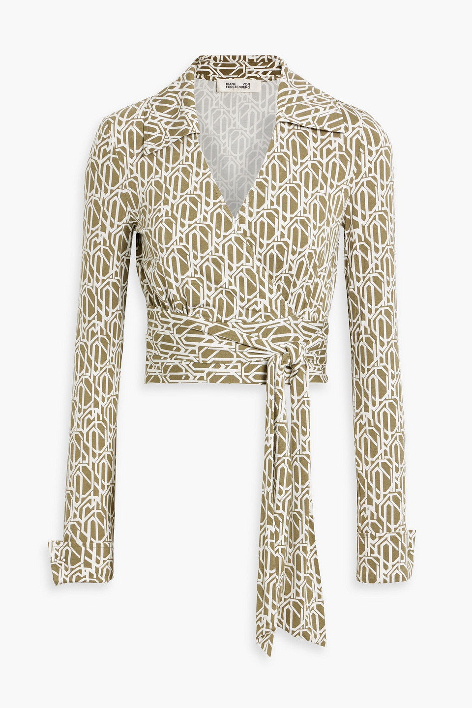 Bobbie printed stretch-jersey wrap top