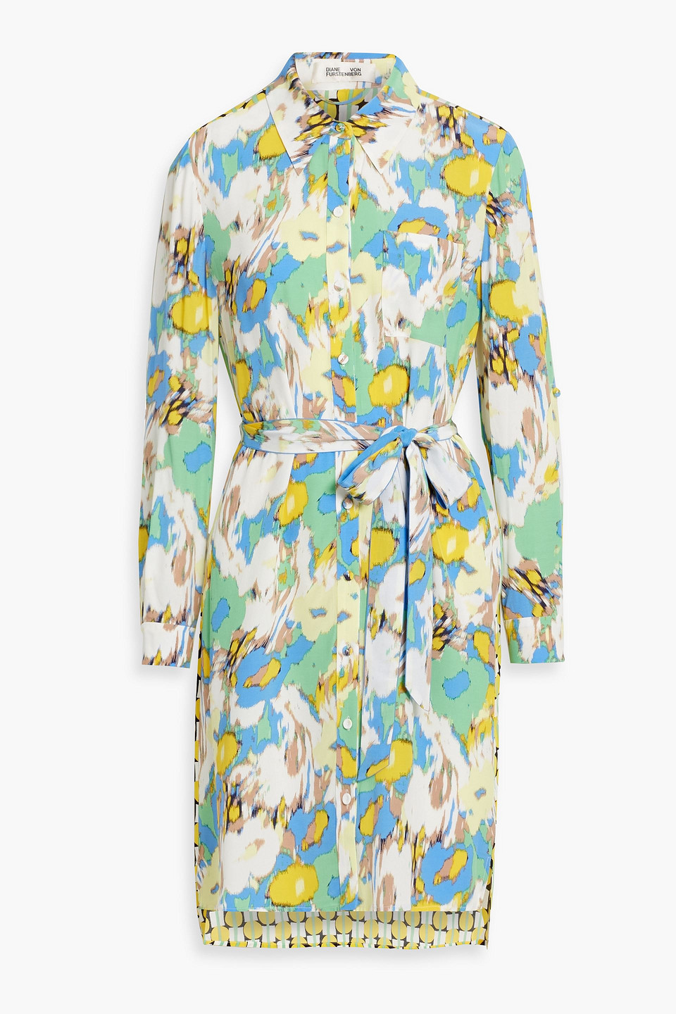Prita printed crepe shirt dress