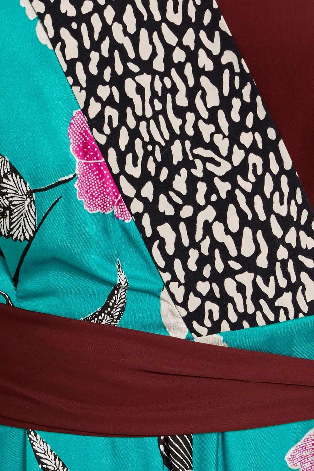 DIANE VON FURSTENBERG 프린트 새틴 와이드 레그 점프수트