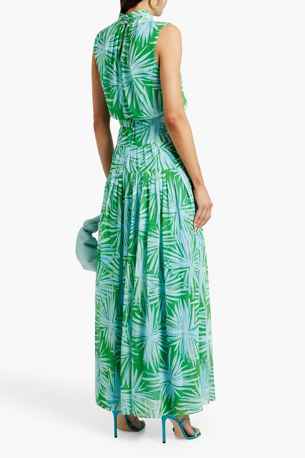 DIANE VON FURSTENBERG Menon pleated printed chiffon maxi dress