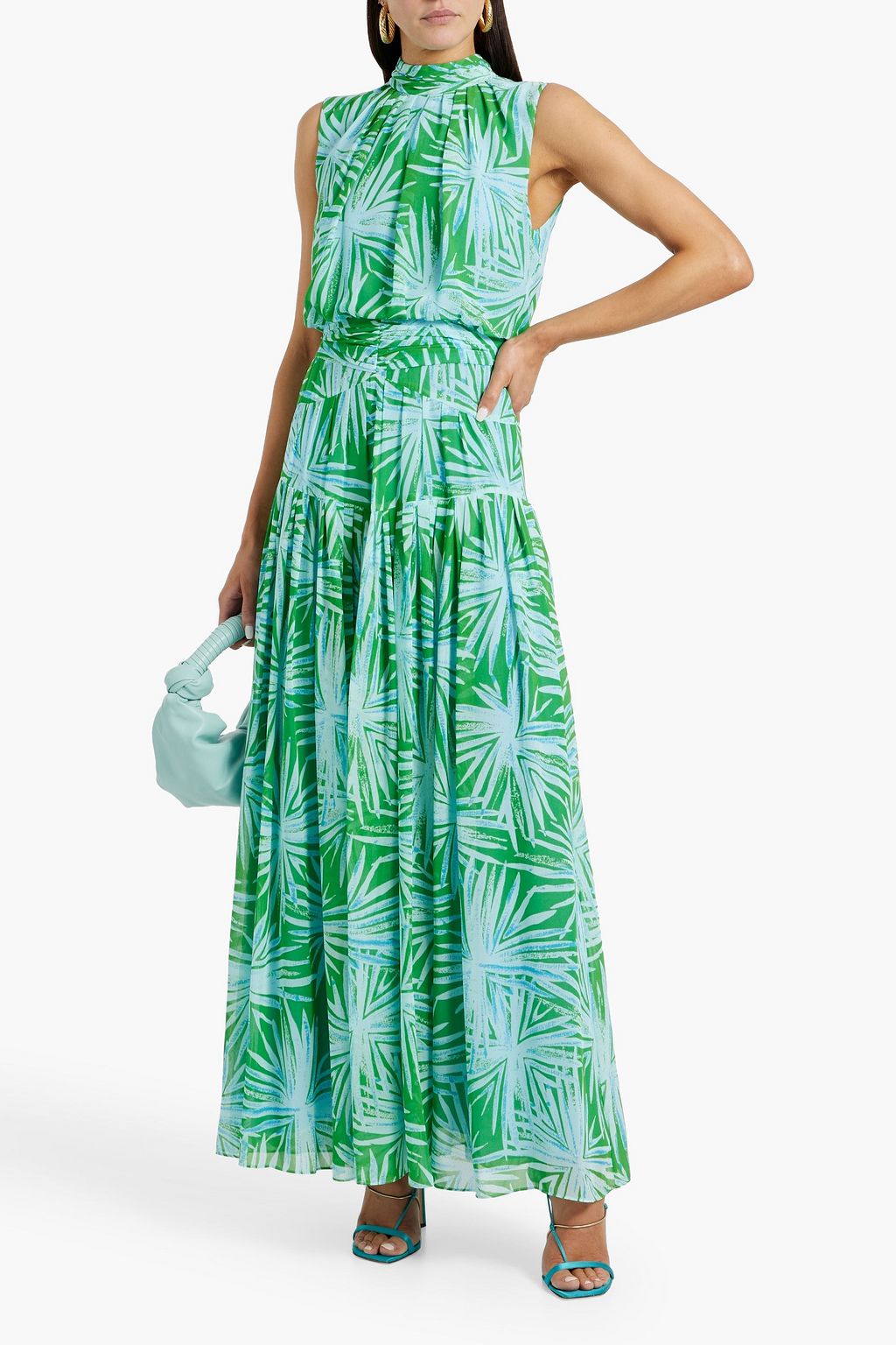 DIANE VON FURSTENBERG Menon pleated printed chiffon maxi dress
