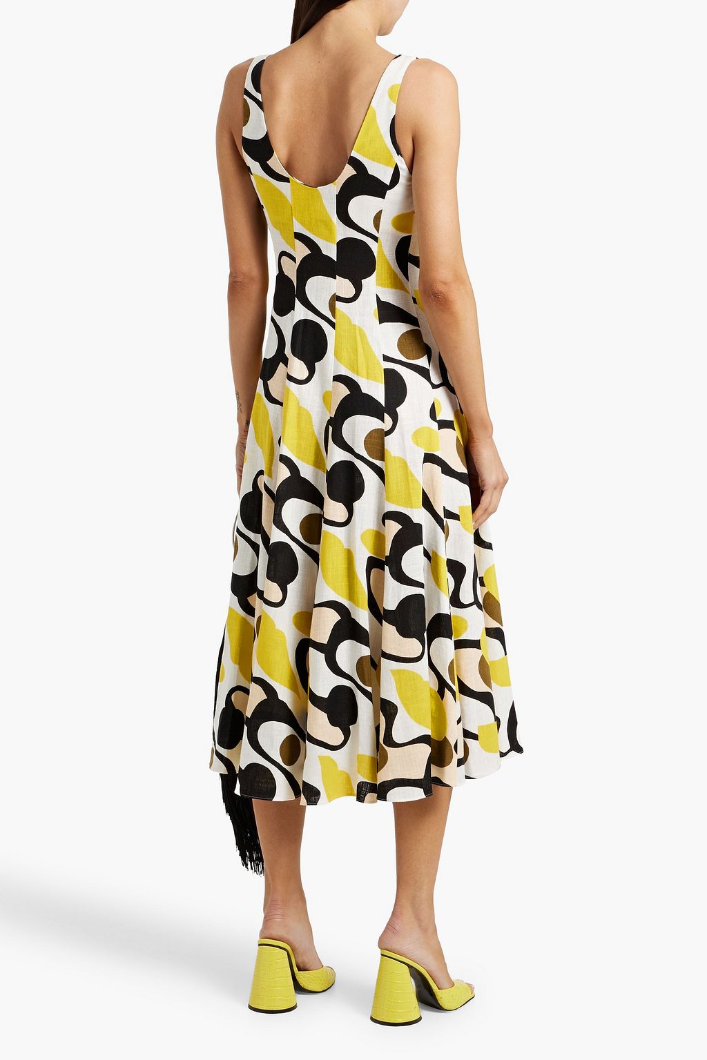 DIANE VON FURSTENBERG 織地 ミディワンピース プリント入り