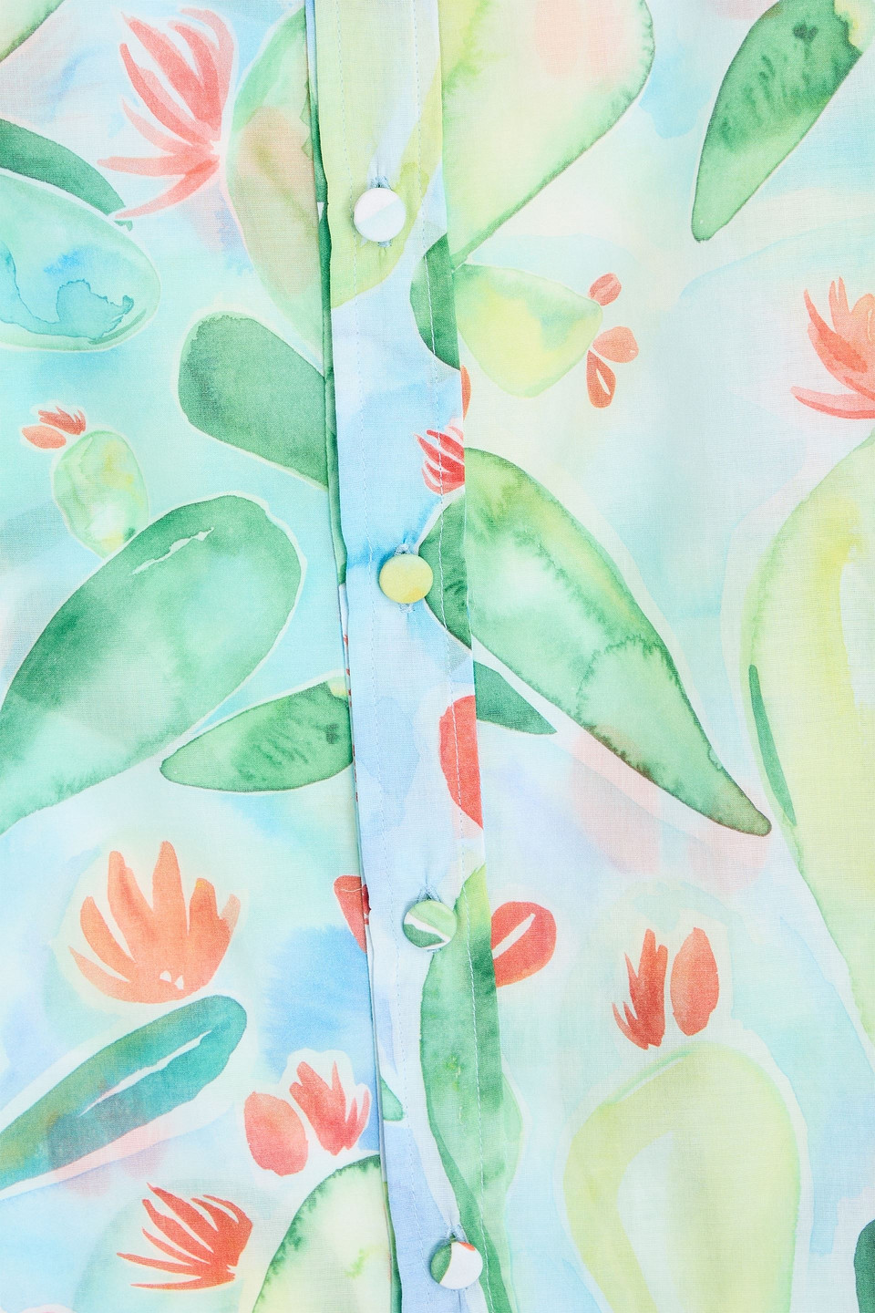 Charo Ruiz Pictor Printed Cotton-voile Shirt In Light Green