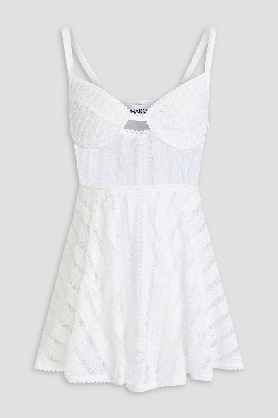 Charo Ruiz Limmey Cutout Stretch-lace Mini Dress In White