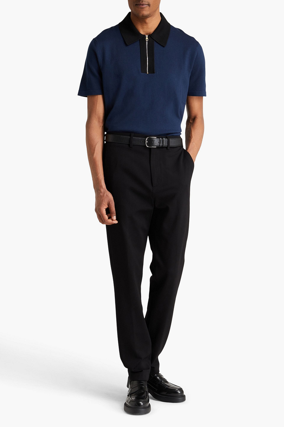 Shop Dunhill Tapered Jersey Pants In Black