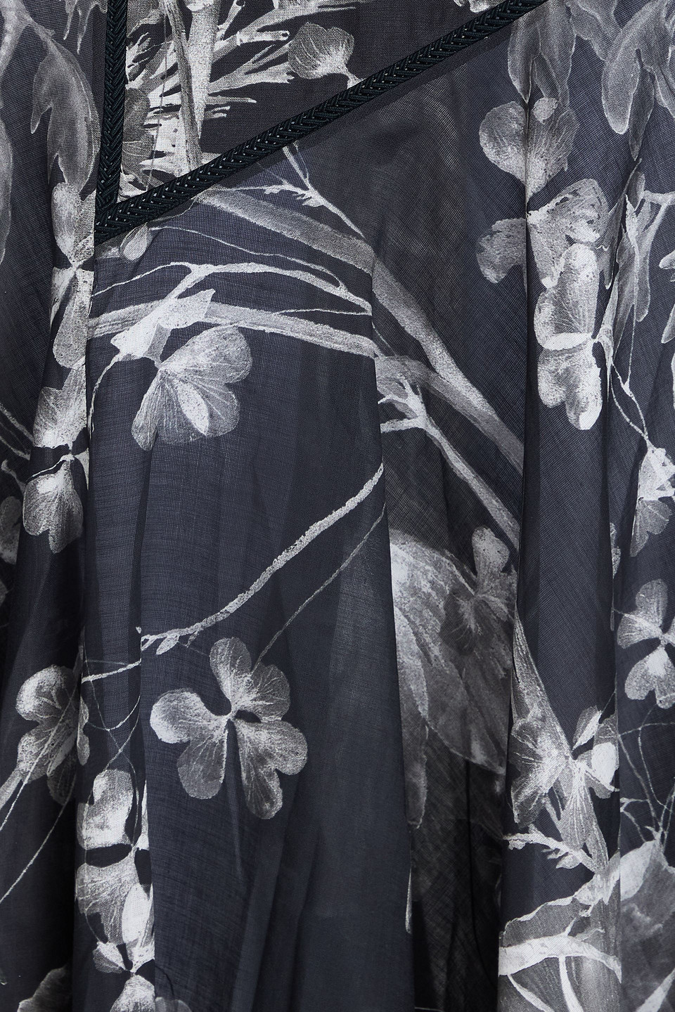 Charo Ruiz Nopy Floral-print Cotton-blend Voile Maxi Skirt In Charcoal
