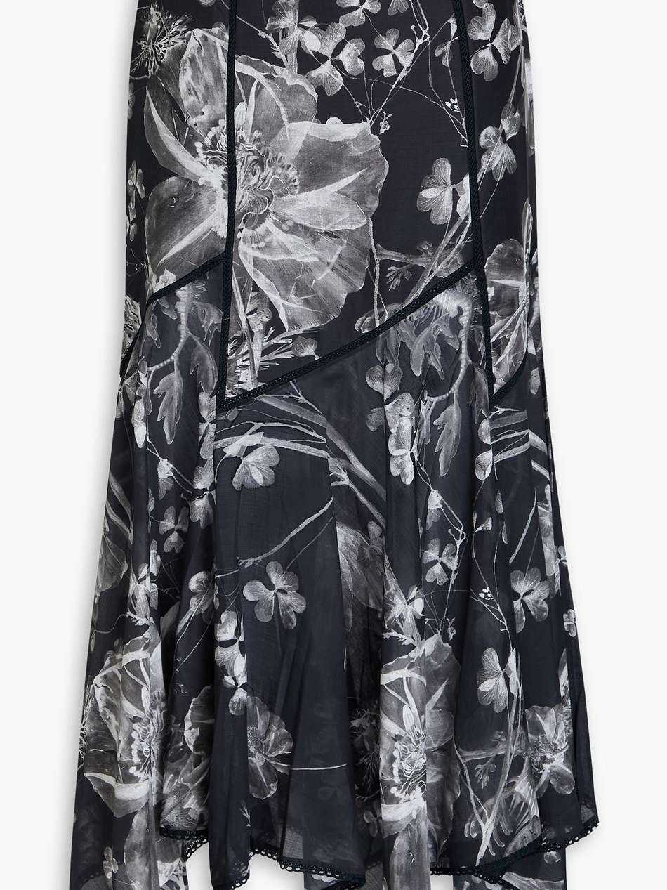 nopy floral-print cotton-blend voile maxi skirt