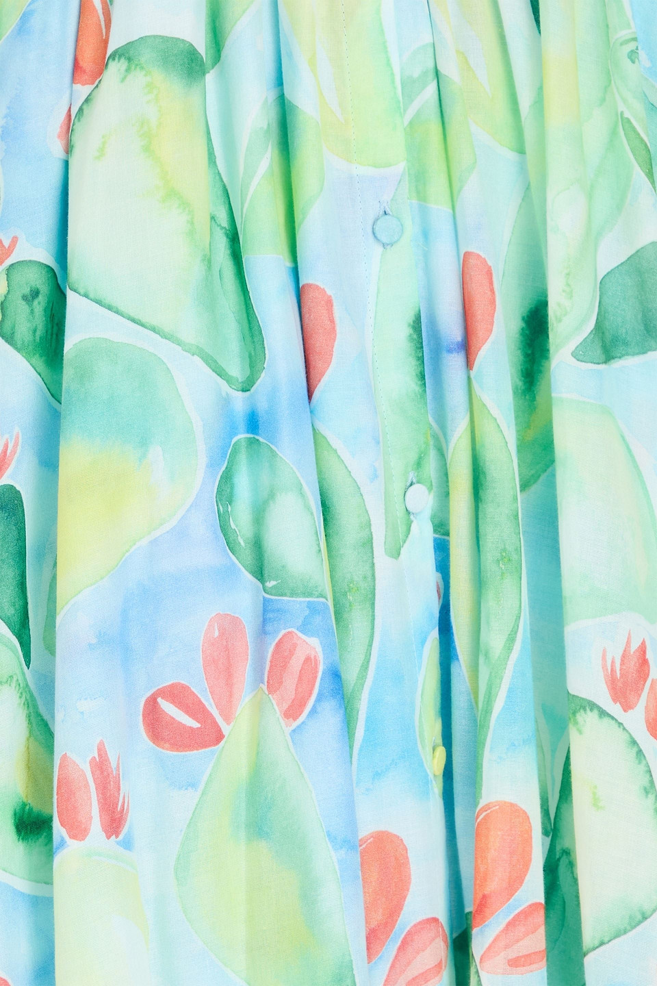Charo Ruiz Cold-shoulder Printed Cotton-blend Voile Midi Dress In Light Green