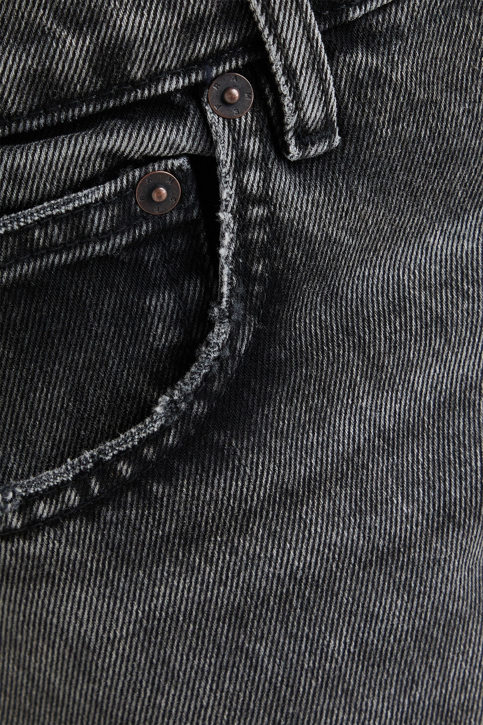Frame The Straight Faded Denim Jeans In Charcoal