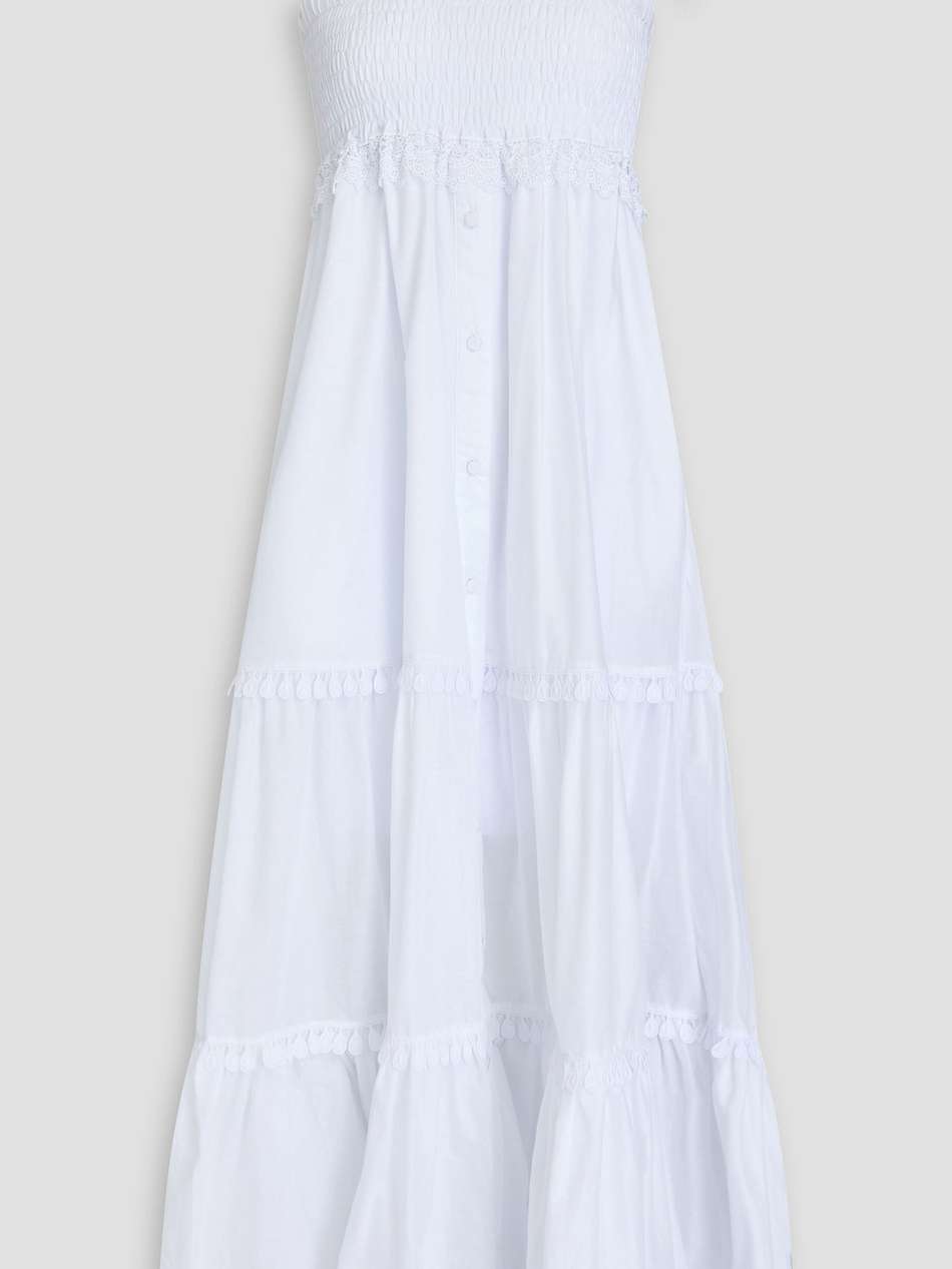 delphinus tiered cotton-blend voile maxi dress